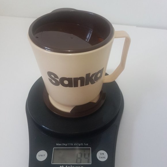Vintage SANKA Plastic Travel Coffee Cup Mug with Lid Made in Canada - Picture 5 of 10